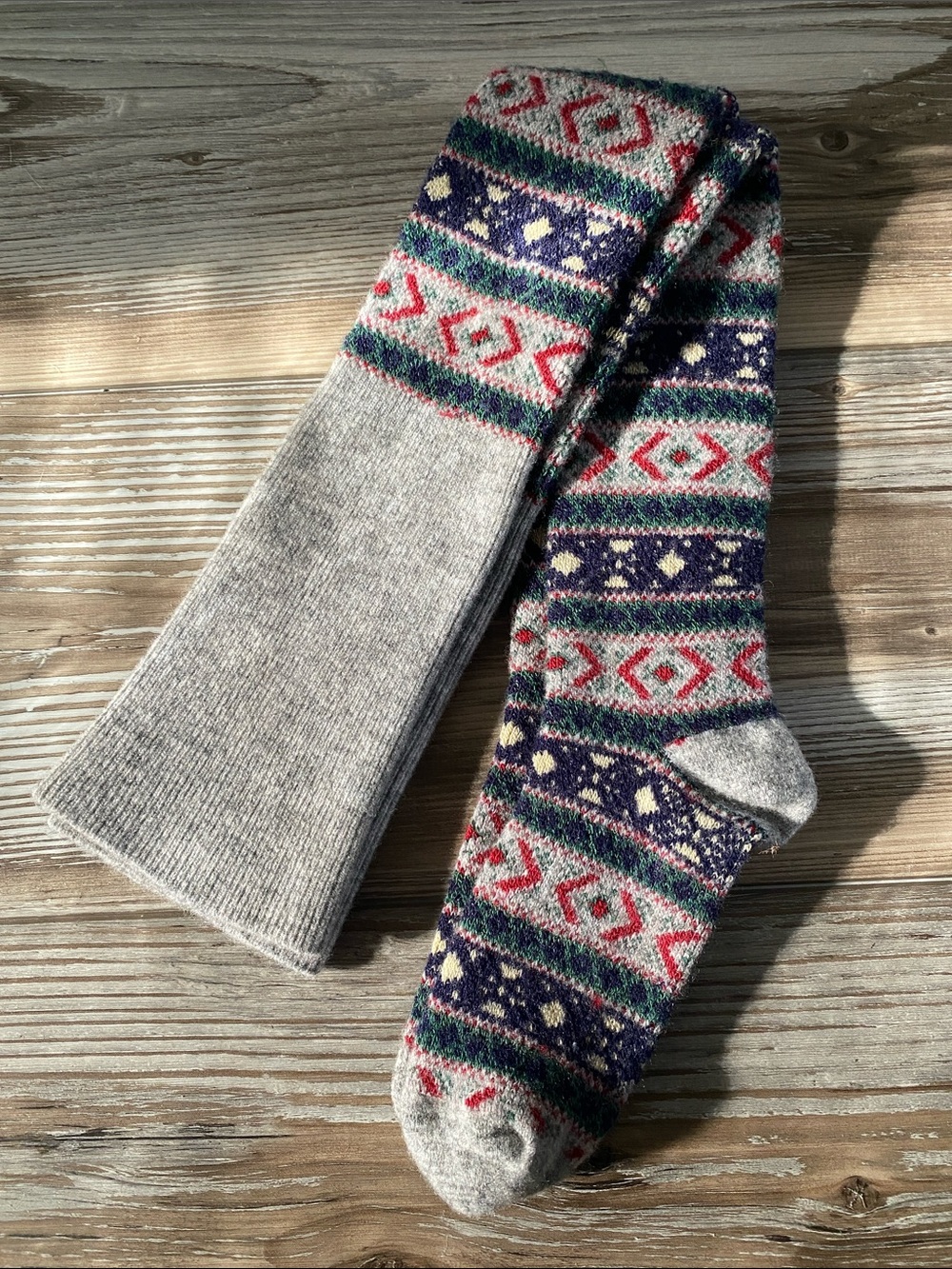 🦋Rare Vintage🦋Free People🦋Fair Isle Thigh High Socks - Picture 4 of 8